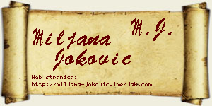 Miljana Joković vizit kartica